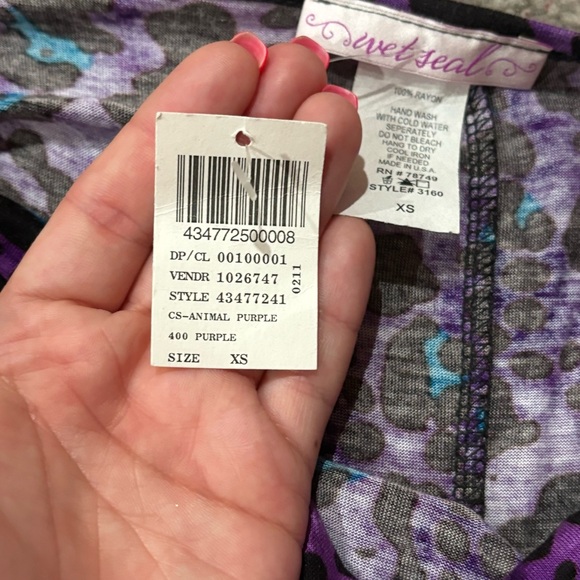 WET SEAL NWT Women’s Cheetah Print Bodycon Dress w/ Belt - purple, size XS - Picture 4 of 5